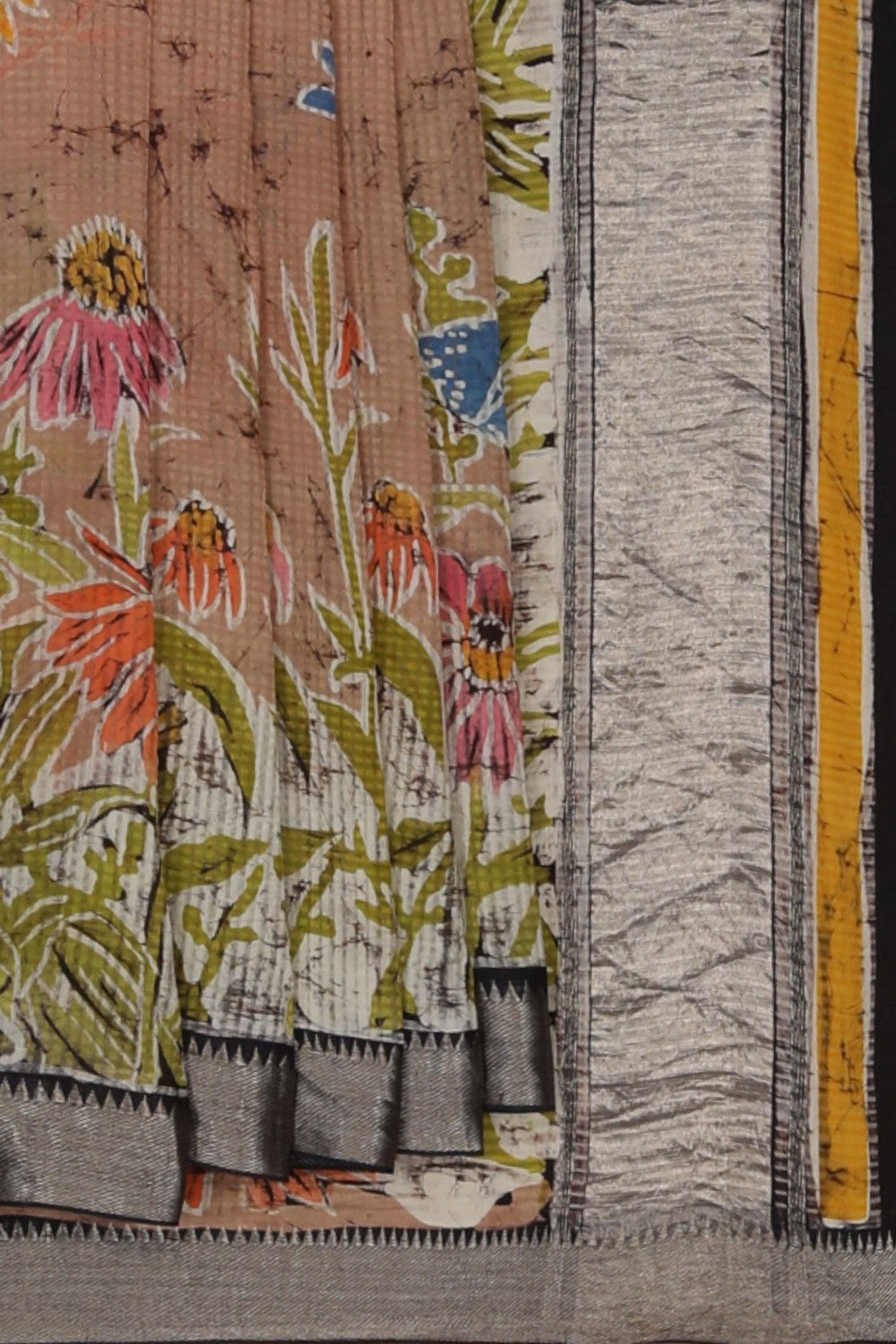 Image of Mangalgiri Silk Brown Saree